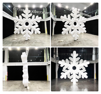 Flocon de neige gonflable publicitaire imperméable en tissu Oxford durable, décorations lumineuses de Noël en forme de flocon de neige gonflable
