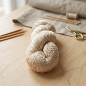 Fil de Soie Muga en Chenille Dorée Naturelle, 30/2, Pelotes de 100g pour Broderie et Tricot - Écologique et Anti-Bactérien - Product Image 3