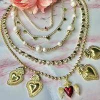 Ensemble de bijoux de luxe pour femme en laiton de haute qualité, plaqué or 18 carats, étanche, anti-décoloration, anti-rouille et anti-ternissement, comprenant un collier à breloques et des bagues