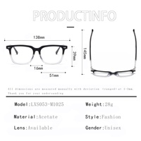 Monture de lunettes optiques en acétate unisexe, nouvelle collection 2023, style vintage rétro, fabrication artisanale, luxe, haute qualité, légères, anti-lumière bleue, avec étui