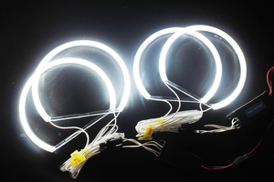 4x131MM nouveau faisceau haut/bas <span class=keywords><strong>CCFL</strong></span> LED 12V camion voiture ange yeux lumière PVC matériel Installation facile pour 3 5 7 série E36 <span class=keywords><strong>E46</strong></span> - Product Image 4