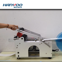 Machine d'étiquetage de bouteilles rondes semi-automatique électrique de bureau Hanyoo, petite et portable, avec fonction de positionnement