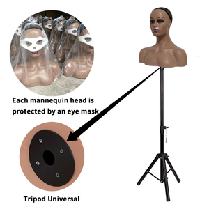 Testa di Manichino Femminile con Design Elegante per Esposizione Parrucche e Supporto Treppiede, Prezzo Diretto di Fabbrica - Product Image 4