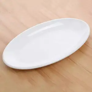 Oval Shape Plastic Melamine White Plates Directly Factory Wholesale White Melamine Plates