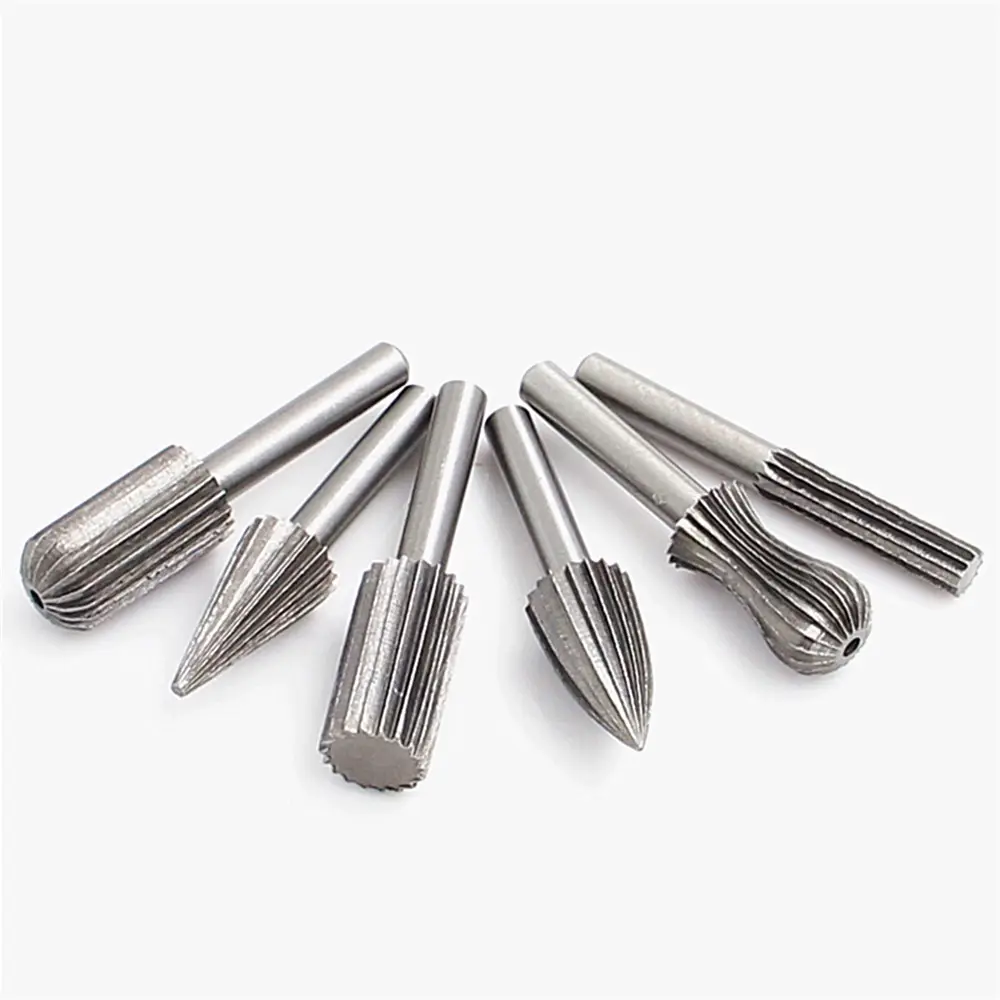 6pc woodworking rotary file six piece woodworking face milling cutter carving milling cutter electric drill with DIY root
