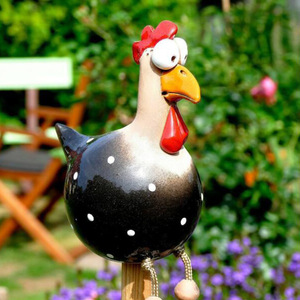 Adornos de Resina para Jardín con Forma de Gallina de Ojos Grandes y Patas Largas, Estilo Primaveral, Estilo Dibujos Animados, para Patio - Product Image 4