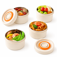 Boîte alimentaire en acier inoxydable à un seul niveau, 620 ml, étanche, micro-ondable, portable pour le bureau, l'école