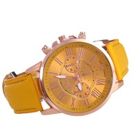 Montres à quartz pour femmes, diamètre du cadran 40 mm, bracelet en cuir 20 mm, bracelet multicolore en or rose, montres-bracelets à quartz en cuir