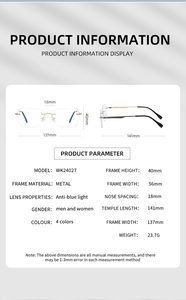 Nuovi Occhiali da Vista Senza Montatura per Uomo con Aste in Acetato e Dettagli in Metallo, Montatura <span class=keywords><strong>Ottica</strong></span> alla Moda, Logo Personalizzabile - Product Image 5