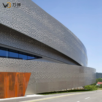 Panneau de mur-rideau en alliage d'aluminium perforé, revêtement PVDF, imperméable, ignifuge, anticorrosion, revêtement extérieur pour bâtiment