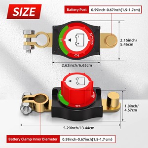 ASW-A71002 Pin Selector chuyển đổi chuyển đổi pin DC chuyển đổi năng lượng pin 12-48VDC Đồng bài kẹp ON-OFF 250A - Product Image 5