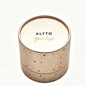 Boîte en papier cylindrique avec logo personnalisé, impression quadricolore et estampage à chaud doré pour parfum, huile essentielle, aliments, cosmétiques, aromathérapie - Product Image 2