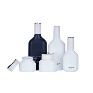 Flacon givré blanc 40ML 100ML 120ML Lotion Tomer pour hommes emballage pompe cosmétique crème verre - Product Image 1