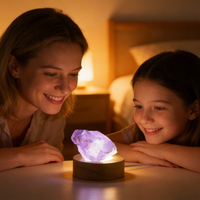 Lampe diffuseur d'huiles essentielles en pierre naturelle, ornement de chambre, lampe LED en cristal de roche brute, vente en gros