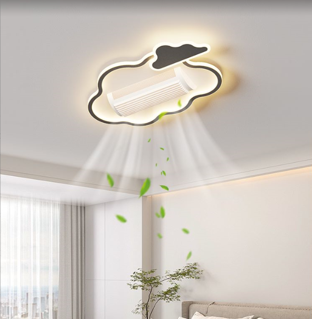 Modern Ceiling Fan with Lights Mount Led Fans Light Remote for Living Room Bedroom Dining Bladeless Fans Lights
