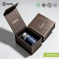 Boîte d'emballage en carton rigide magnétique brun foncé, gaufrage élégant style livre, couleur et taille personnalisables pour compléments alimentaires pour bébés