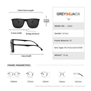 Lunettes de soleil polarisées Grey Jack UV400, monture PC, verres TAC, vision nocturne, unisexe, pour sports de plein air et conduite - Product Image 2