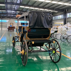 Sightseeing in Black with Sunshade Comfortable and Stylish Electric Sightseeing Horse Drawn Carriage - Product Image 3