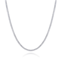 Chaîne de Tennis en Zircon pour hommes, collier en argent plaqué or, vente en gros