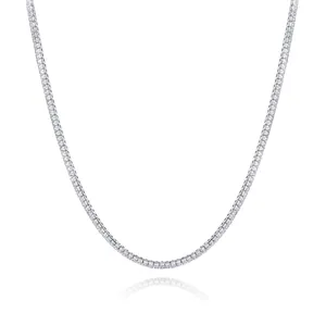 Groothandel Hot Selling Cubic Zirkoon Tennis Keten Diamanten Ketting Verzilverd Mannen Cubaanse Link Chain