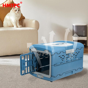 Hmtpc Foldable <b>Pet</b> <b>Carrier</b> Lightweight Plastic Airline Style For Cat Dog Transport - Product Image 1