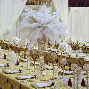 24-Inch Hoge Gouden Kristallen Kralen Trompetvazen-Huwelijksfeest Dineren Thuis Centerpieces Decoraties