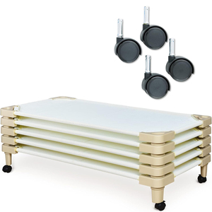 Nhà cung cấp đồ nội thất giường xếp chồng bằng nhựa lưới thoáng khí cho trẻ mẫu giáo, trường mầm non Montessori - Product Image 4