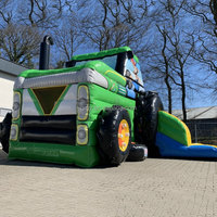 Château Gonflable Hpfburg avec Toboggan, Design Tracteur Agricole