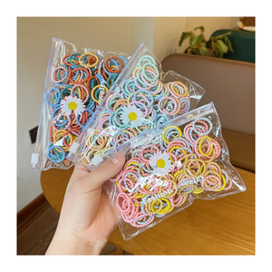 Paquete de 100 Unidades de Pequeñas Bandas Elásticas para el Cabello, Bandas de Goma de Colores para Bebés - Product Image 1