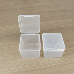 Transparent PP <b>Storage</b> <b>Box</b> Square Flip Top Covered Desktop Organizer <b>Bins</b> for Cards Media 9060 Rectangular <b>Box</b> - Product Image 1