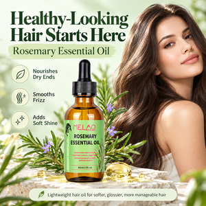 Huile essentielle de romarin MELAO pour cheveux et cuir chevelu, végane, sans sulfate, nourrit les pointes sèches, lisse les frisottis, apporte brillance, soin pour la croissance des cheveux. - Product Image 1