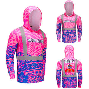 Yoliteカスタムデザインロゴコットン反射ドライフィット半袖安全TシャツHi Vizワーク安全シャツハワイアンデザイン - Product Image 3