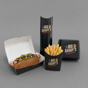 Set di Scatole Personalizzate per Hot Dog e Fast Food, Confezioni Usa e Getta a Forma di Cuscino per Patatine Fritte, Shawarma e Hamburger - Product Image 1