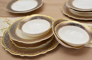 Bộ đồ ăn sang trọng tháng Chín siêu khủng Thiết kế mới Bộ đồ ăn sứ xương - Product Image 3