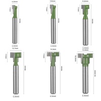 1 jeu/6 pièces Fraise à rainurer pour trous de suspension de cadres, queue de 6,35 mm (6 mm), pour machine de découpe, en acier au tungstène, pour le travail du bois