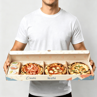 Boîte à pizza personnalisée à 3 compartiments, emballage en carton alimentaire pour mini-pizzas, boîte à emporter écologique