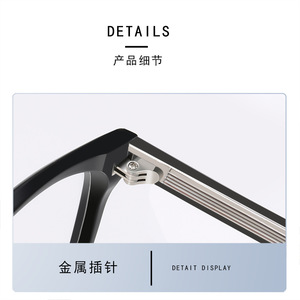 Gafas rectangulares sin receta Tr90 para mujer, protección contra luz azul, lentes planas, ancho de montura medio, nariz estándar - Product Image 2