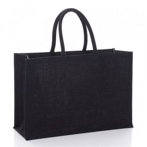 Wholesale <b>Cheap</b> Reusable Blank Custom Color Large Size Jute Tote Shoulder Shopping Bag - Product Image 2