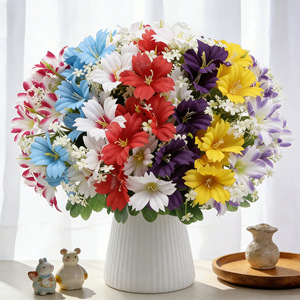 Bouquet de fleurs artificielles Guanyi en soie, réalistes, pour mariage et décoration intérieure, 8 couleurs - Product Image 2