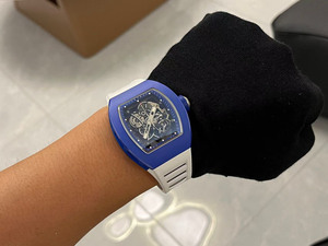 Luxury High-end 055 Deep Blue Ceramic Waterproof Rubber Strap <b>Skeletonized</b> Tourbillon <b>Automatic</b> Mechanical Men's <b>Watch</b> - Product Image 4