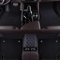 Haute qualité vente entièrement entouré luxe Durable Anti-usure cuir fil anneau tapis de voiture 4 pièces tapis de sol de voiture pour Volkswagen
