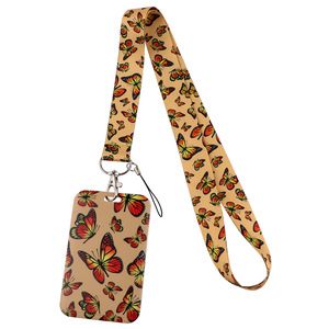 Porta Badge con Cordino Personalizzato con Logo a Farfalla, Pronto per la Spedizione, Stampa in Sublimazione per Infermieri e Ufficio - Product Image 3