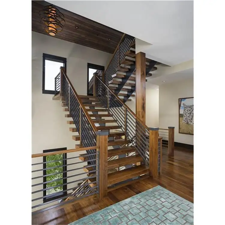 Faisceau en acier galvanisé personnalisé, escaliers droit pour la maison, modèle moderne, livraison gratuite