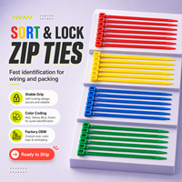 Attaches-câbles à code couleur, attaches-câbles autobloquantes en nylon, rouge, jaune, bleu, vert, attaches en plastique pour l'identification et l'organisation des câbles