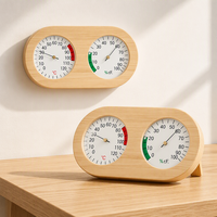 Moniteur de température et d'humidité professionnel en bois 2 en 1, jauge analogique mécanique pour sauna, spa, salle de vapeur, serre, sans batterie