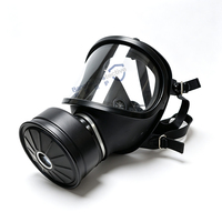 Masque à gaz intégral à grande fenêtre pour la lutte contre les incendies et les secours, anti-filtre bactéries, fumée et poussière radioactives HJ14 en silicone