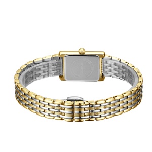 Montre tendance 2026 en acier inoxydable, bracelet à 7 maillons, boîtier rectangulaire noir 19 mm, montre à quartz pour femme, 5 ATM - Product Image 6