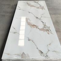 Panneau mural en PVC à texture marbrée décorative, surface brillante, légère, durable, avec revêtement UV, pour mur intérieur