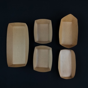 Bandeja Desechable Ecológica de Papel Kraft para Fideos, con Forma de Barco, Impresión Personalizada, Precio de Fábrica, SP-2986 - Product Image 3