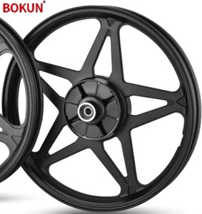 Llanta de Motocicleta de Aleación de Aluminio Forjado de Cinco Radios, Color Negro, Serie <span class=keywords><strong>BOKUN</strong></span>, Nuevo Estilo, 1.6/1.6x18 Pulgadas, Envío Directo de Fábrica - Product Image 2